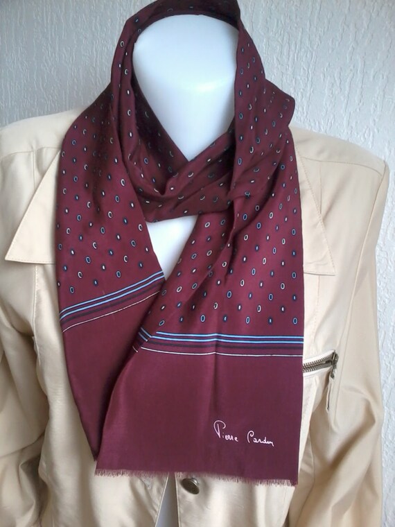 Pierre Cardin silk scarf burgundy by frenchvintage90 on Etsy