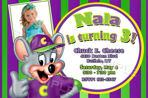 Invitations For Chuck E Cheese 8