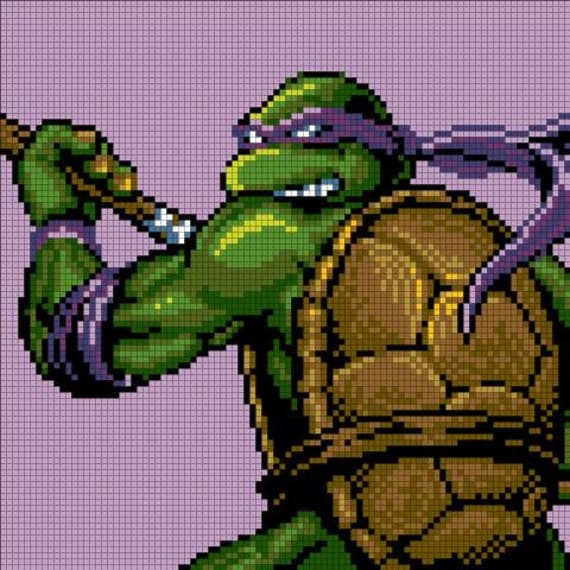 Teenage Mutant Ninja Turtle Cross Stitch by FrillyFlamingoByJade