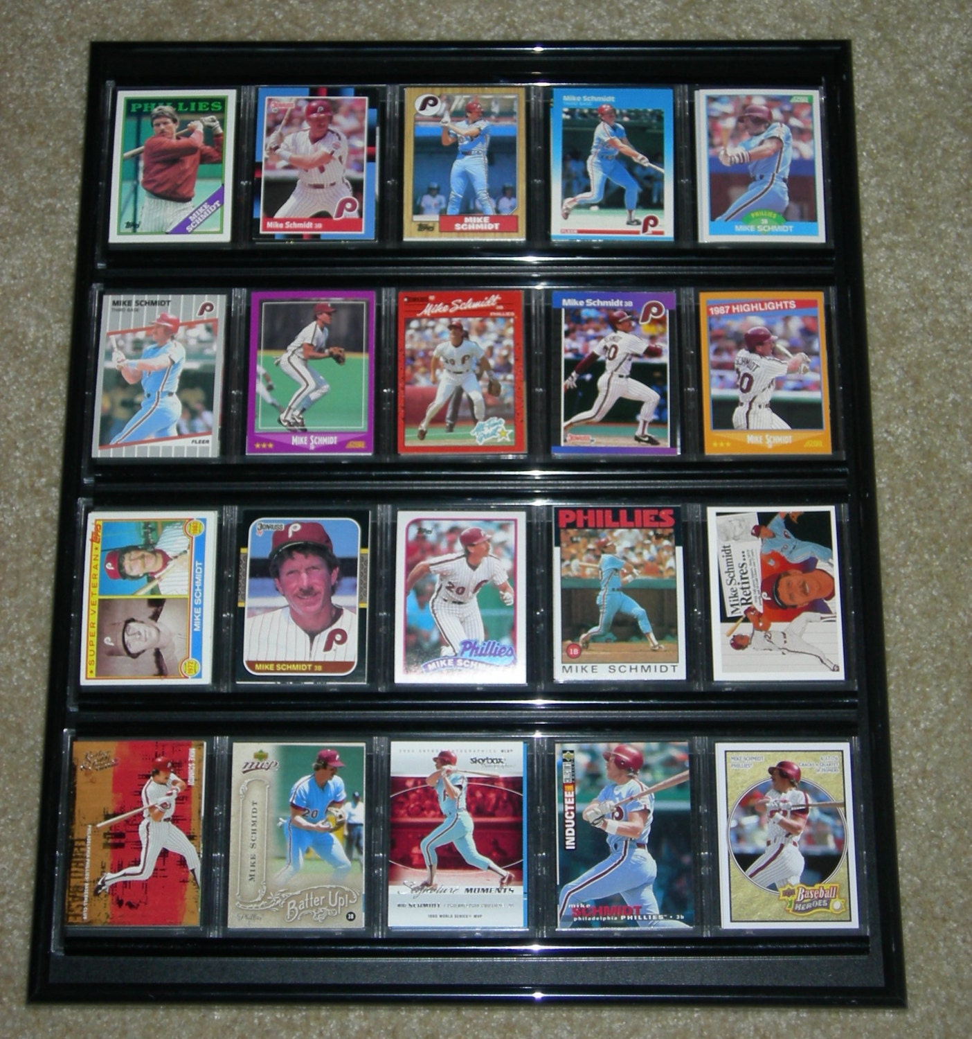 Mike Schmidt Custom MLB Baseball Card Framed Wall Display