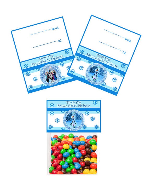 4 Inch Wide Frozen Favor Bag Toppers - Digital Download - Frozen Party