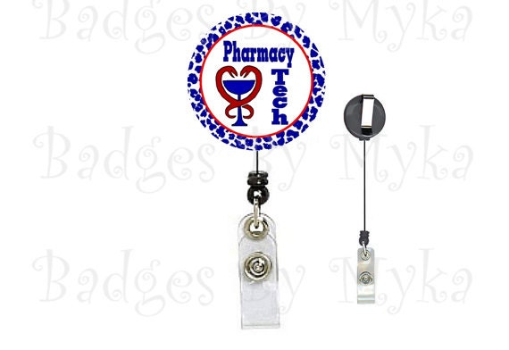 Retractable ID Badge Holder Pharmacy Tech