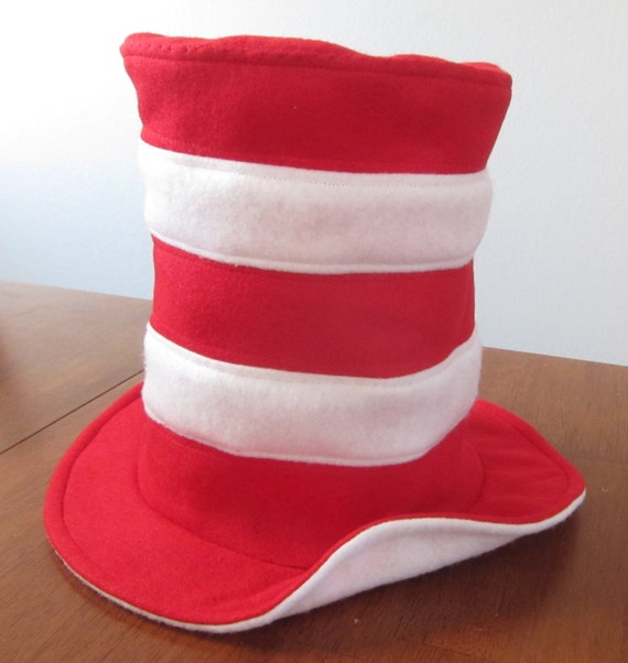 Handmade Red and White Striped Top Hat