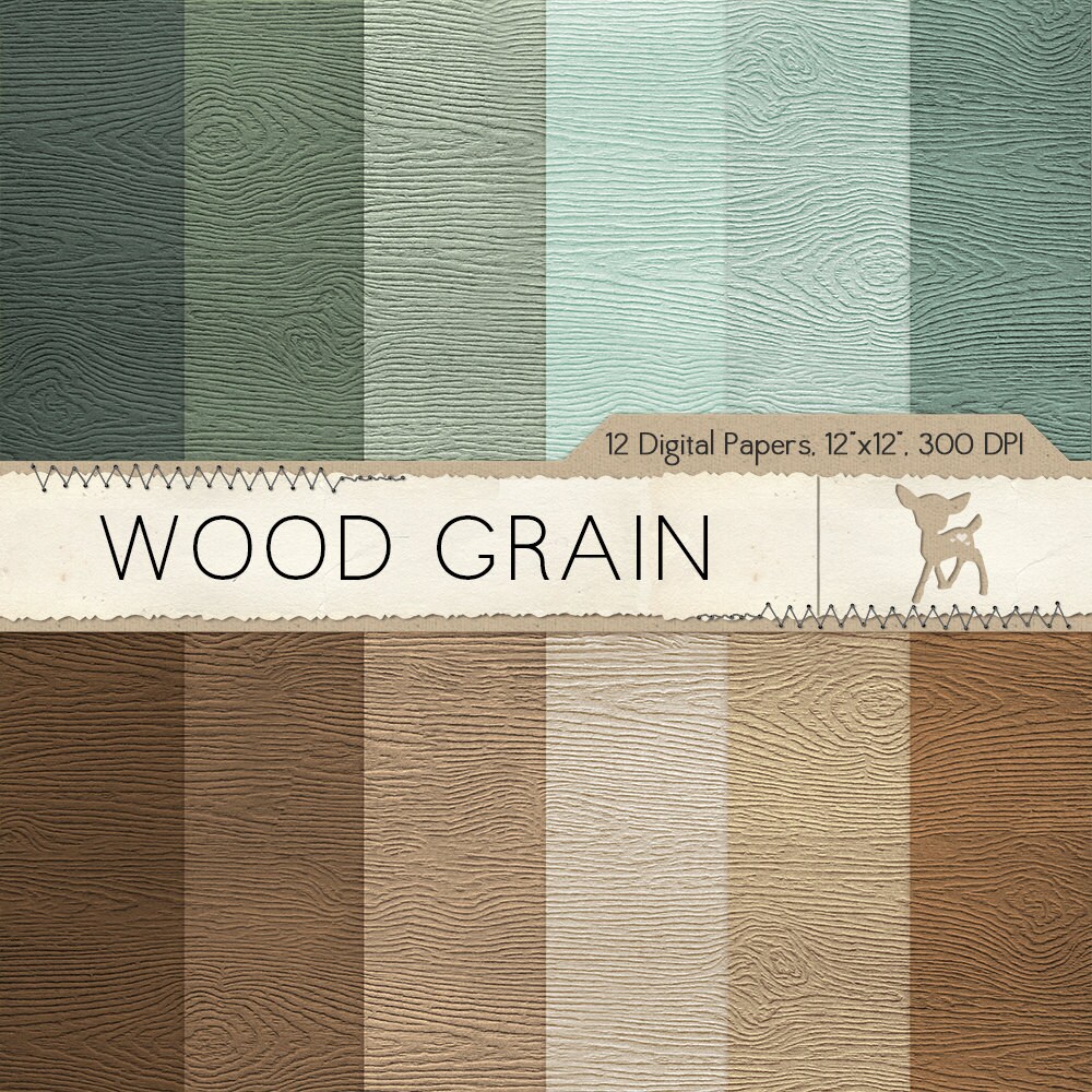 Wood Grain Digital Paper Digital Scrapbook Paper Wood