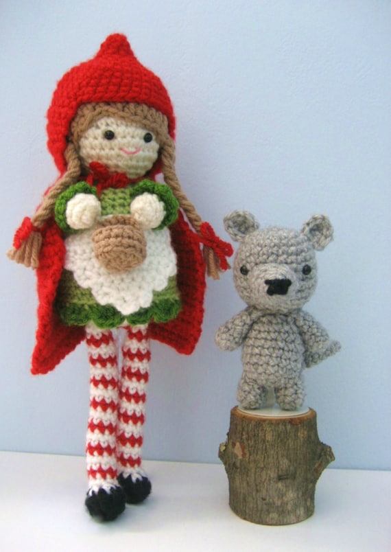 Amigurumi Crochet Little Red Riding Hood and Wolf Pattern