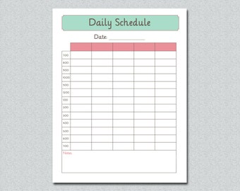 Daily Schedule Template For School