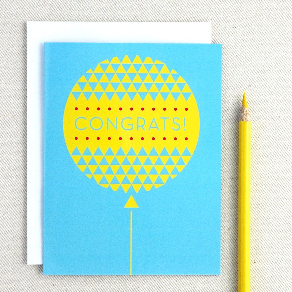 congratulations card congrats graduation card geometric