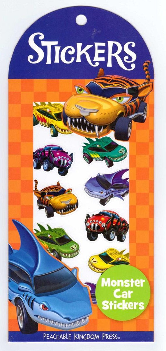 Pack of Monster Car Stickers by Peaceable Kingdom