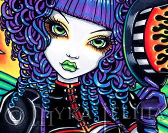 Juxtapose Rainbow Carnival Fairy Tattoo Canvas ACEO CU