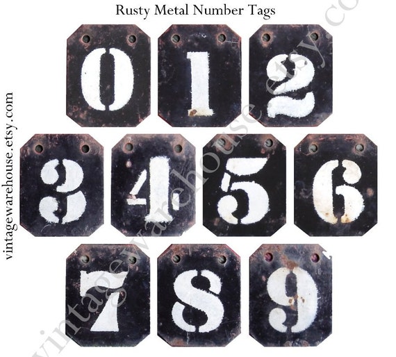 Vintage Metal Numbers 7