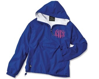 Monogrammed Pullover Rain Jacket Personalized Sorority Greek Charles River Brand