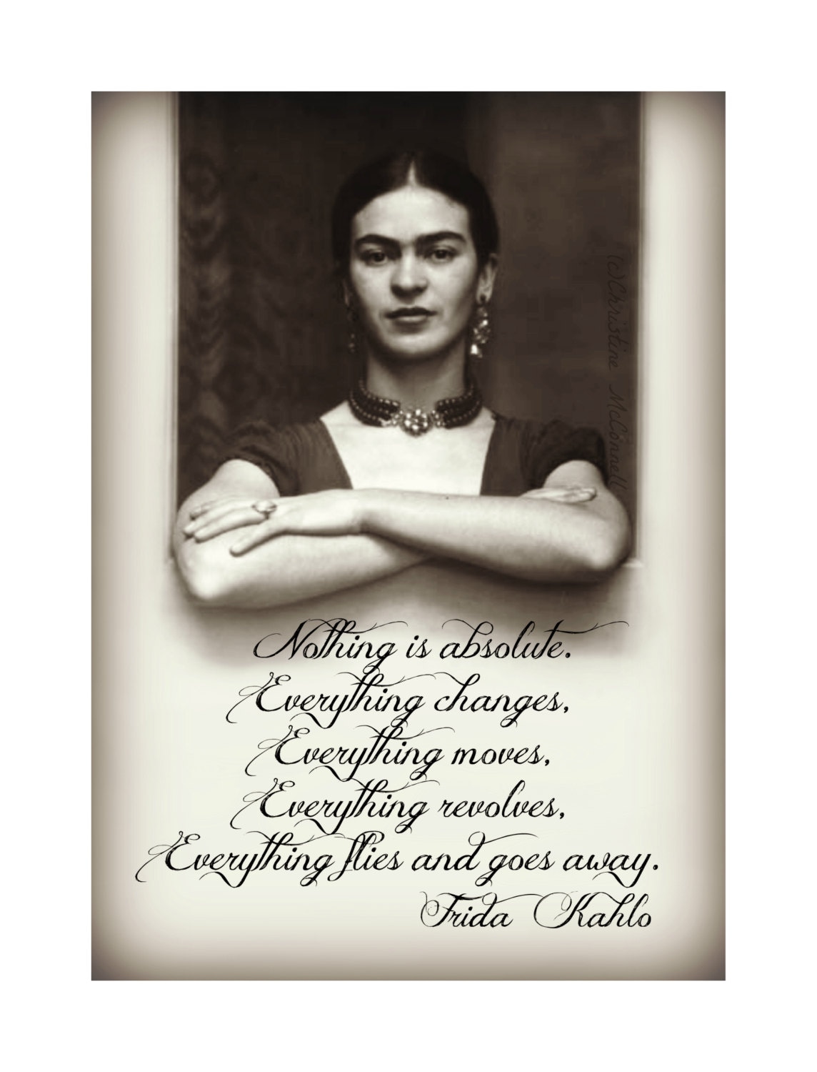 Frida Kahlo citation Photomontage Art Print Original signé