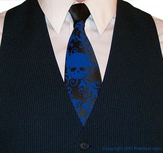 mens skull tie