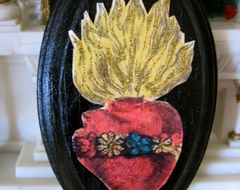 Sparkly SACRED HEART Shrine- perfect for the one you burn for this Valentine's Day