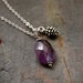 Rusttic Pine cone and Amethyst Necklace