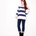 CHUNKY BOYFRIEND SWEATER // chunky cable knit, slouchy oversized, knit sweater, knit jumper, cozy warm, navy blue, nautical // one size