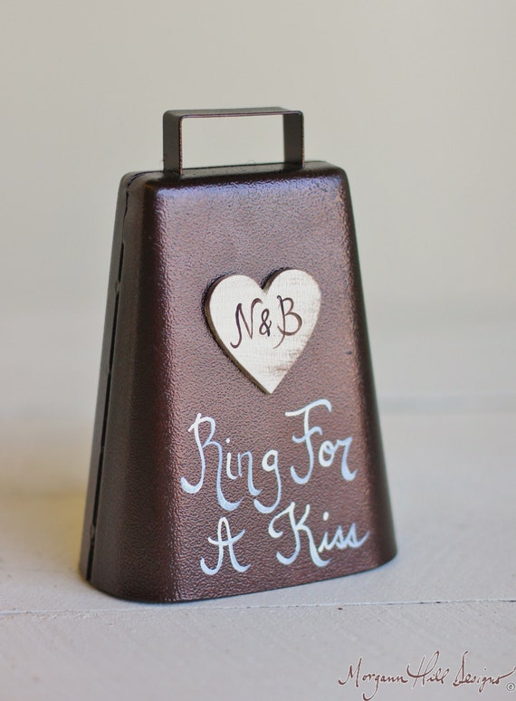 Ring For A Kiss Wedding Bell Personalized Rustic Chic Decor (Item Number MMHDSR10038) by braggingbags