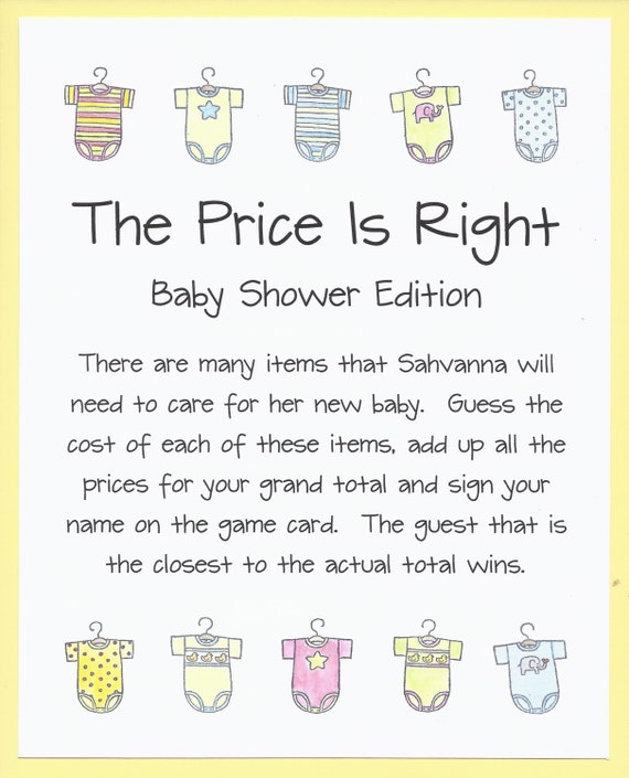 The Price Is Right Baby Shower Game Onesie Baby by ...