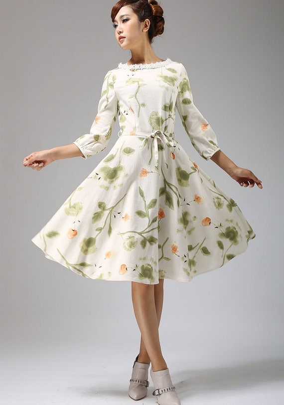 garden party dress floral dress print dress midi dress