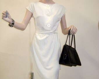 Koret of California 1960s Off White Cotton Travel Dress