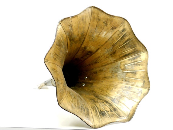 Antique Morning Glory Phonograph Horn // Edison Style early 1900s
