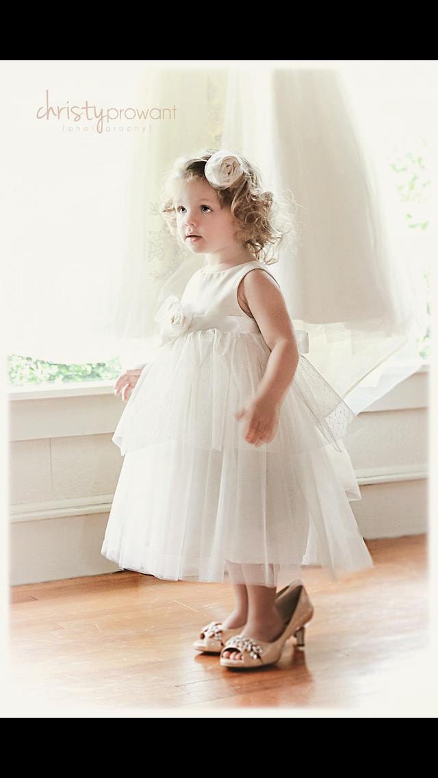 Vintage style Flower Girl Dress natural Organic cotton
