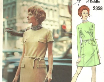 Vogue 2359 / Couturier Design / Vintage 60s Sewing Pattern By Sybil Connolly / Dress / Size 14 Bust 36.