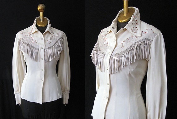 1950's Rodeo Queen Cowgirl Shirt Patsy Cline style