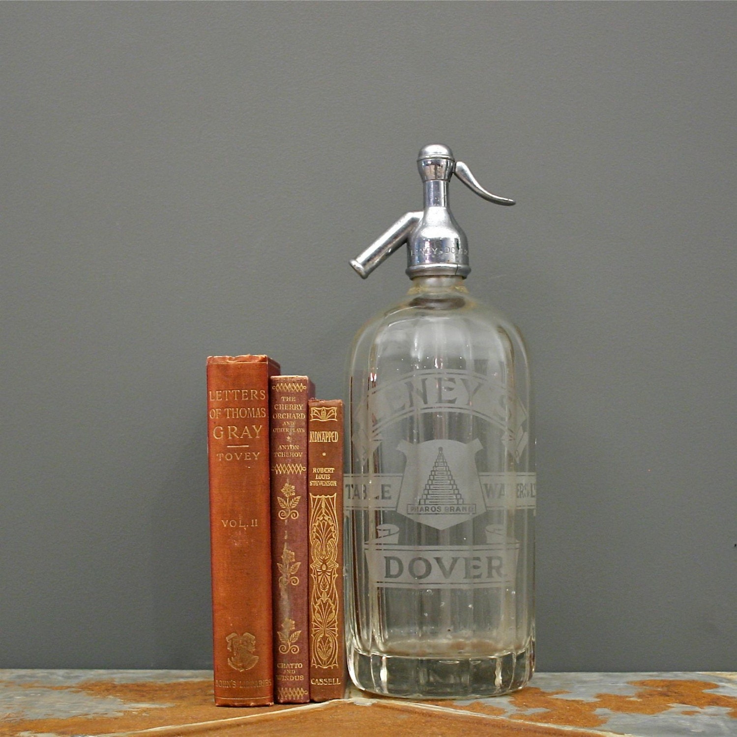 Vintage Seltzer Bottle from England Clear Glass by FanshaweBlaine