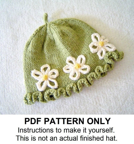 Knitting Pattern the DAISY Hat Newborn Baby Toddler