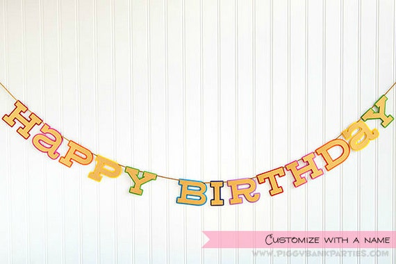 Items similar to Happy Birthday Rainbow Letter Banner : Birthday ...