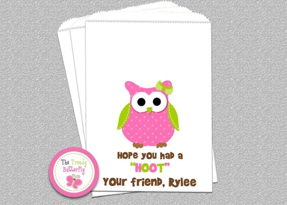 Owl Party Candy Bags, Goody Bags, Party Favor Bag Il_570xn
