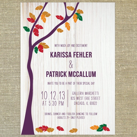 Tree Initials Wedding Invitations 7