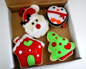 Felt Christmas Ornament Set box , Gingerbread House , Christmas Tree, Penguin and Santa Claus Ornament (SET B) A832 Il_170x135