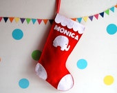 Christmas Stocking, First Baby Christmas Stocking , Baby Elephant Christmas stocking - A473 Il_170x135