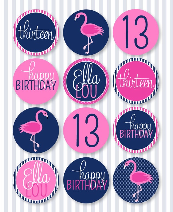 Flamingo Party PRINTABLE 2.5' Party Circles by Love The Day Il_570xn