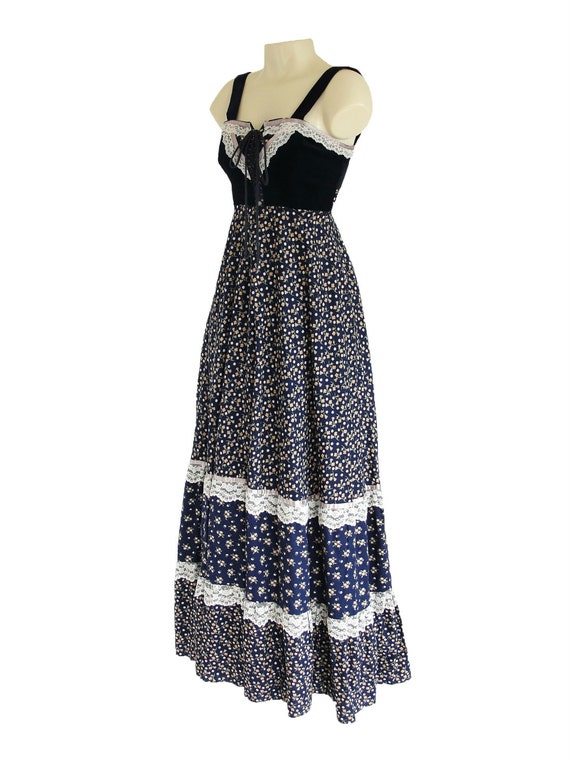 1970s Gunne Sax Dress Prairie Boho 70s Hippie Maxi Xxs 