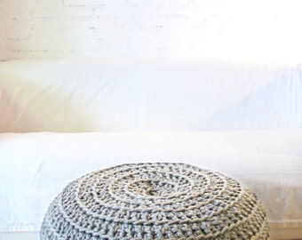 Big Floor Cushion Crochet - Thick Cotton - light Grey