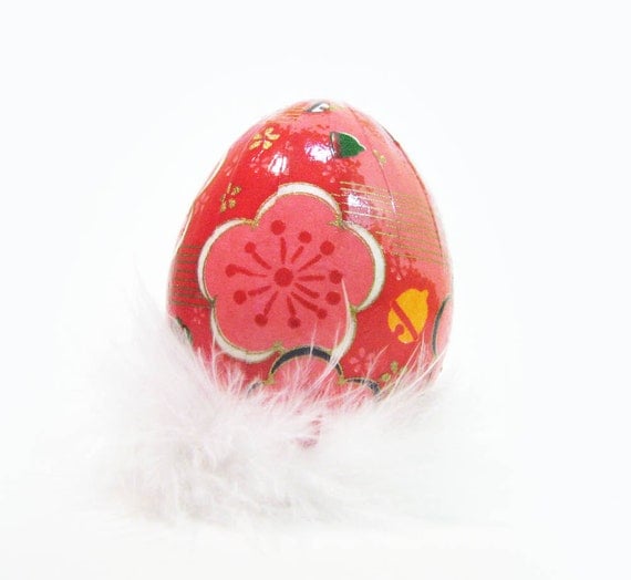 Easter Egg Japanese Washi Watermelon Pink with by CMCCreations