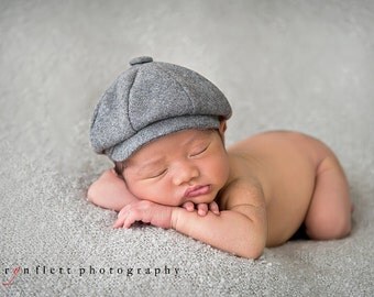 Baby Boy Hat, Baby Newsboy Hat, Accessory, Baby Boy Newsboy Hat Ring Bearer, Christening, Infant, Handmade Newsboy Baby Hat by pink2blue.