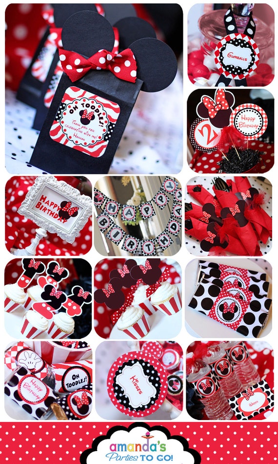 Minnie Mouse Party Red - On SALe -Birthday Party Inspired by Minnie