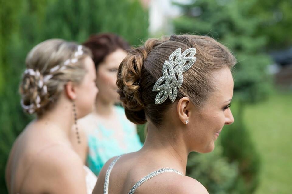 Wedding Hair Accessory Bridal Beaded Head Piece Clear