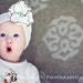 Natural White Jersey Flower Headband - Baby Girl, Newborn, Infant, Toddler