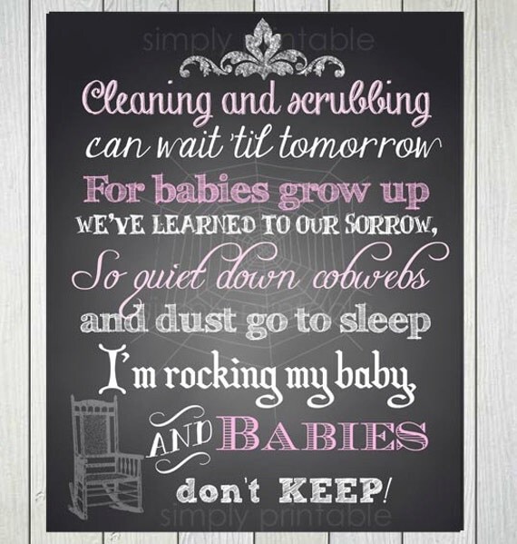 Baby Nursery Wall Print - Cleaning and Scrubbing Poem Il_570xn