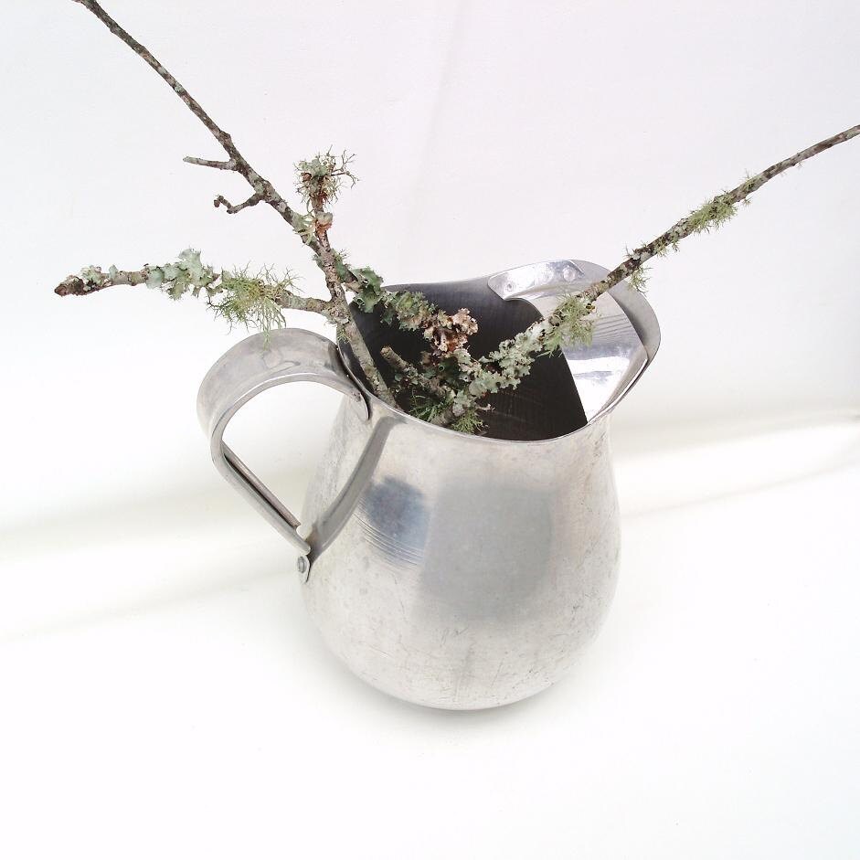Vintage Aluminum Pitcher Water Pitcher 1940s Metal by WhimzyThyme