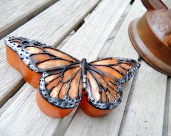 MONARCH BUTTERFLY SOAP, Ginger the Monarch Butterfly Soap, Custom Scented, Handmade Vegetable Based
