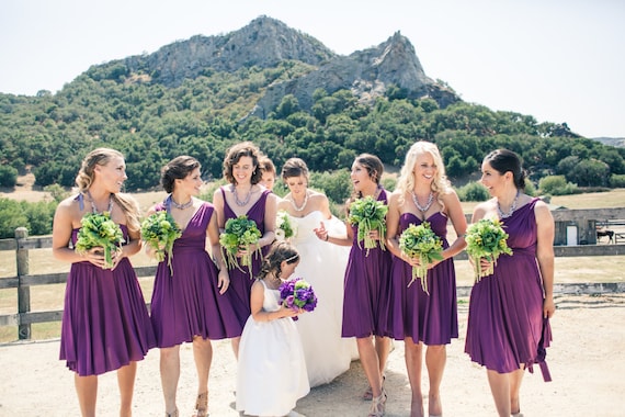  Bridesmaid  Dress  Purple Multiway Style