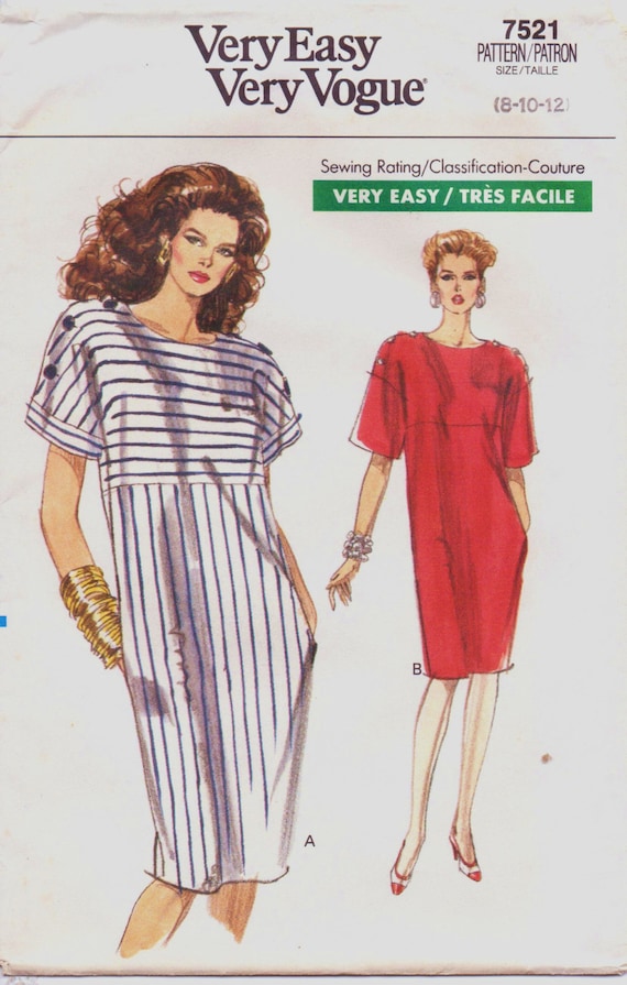 80s Very Easy Very Vogue Sewing Pattern 7521 Womens by CloesCloset