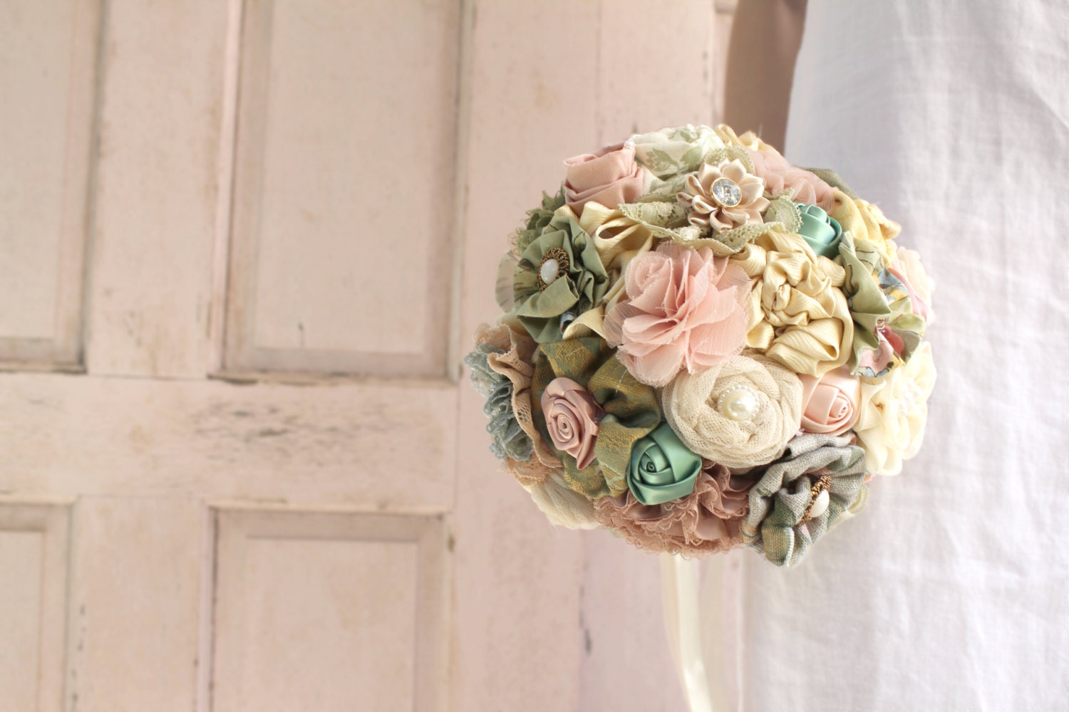 rustic fabric bouquet bridal bouquet shabby chic wedding rustic fabric bouquet bridal bouquet shabby chic wedding