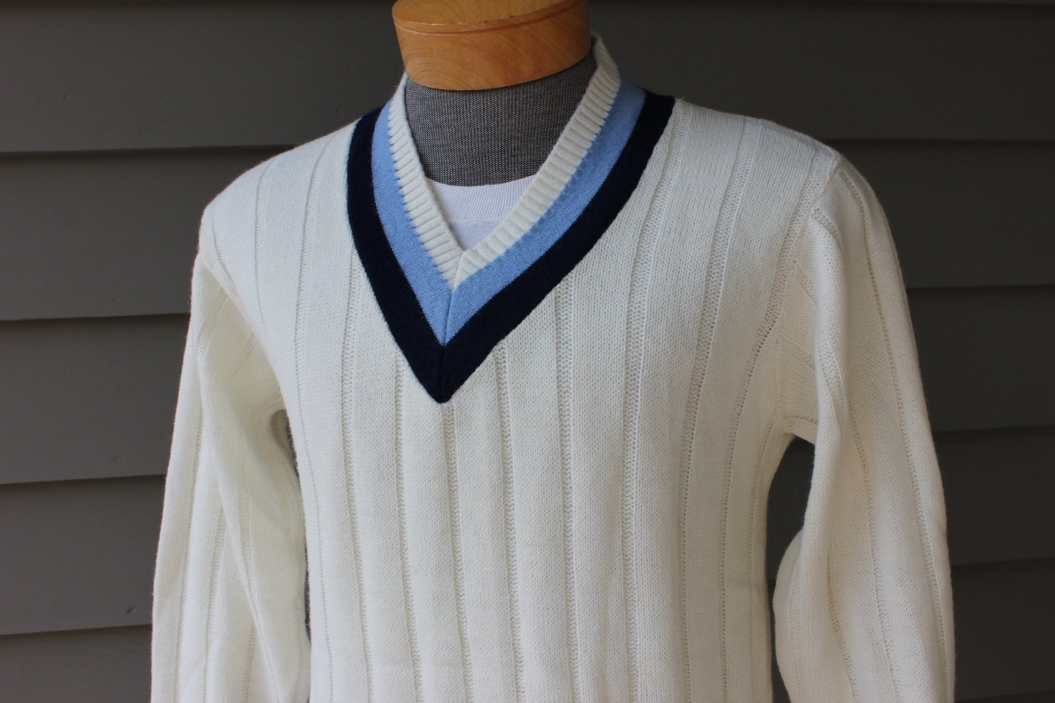 vintage 1960's Wilson Vneck Tennis sweater. Jack Kramer
